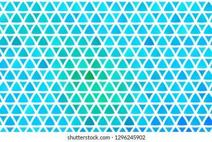 Light Blue, Green vector seamless pattern in polygonal style. Triangles on abstract background with colorful gradient. Trendy design for wallpaper, fabric makers.