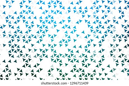Light Blue, Green vector seamless background with triangles. Glitter abstract illustration with triangular shapes. Design for textile, fabric, wallpapers.