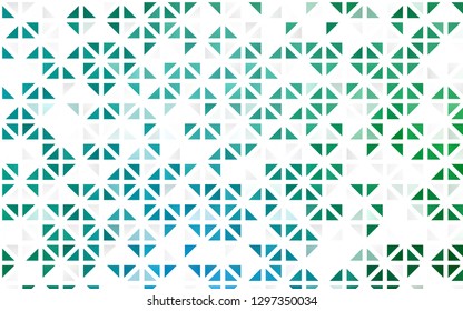 Light Blue, Green vector seamless background with triangles. Modern abstract illustration with colorful triangles. Pattern for design of fabric, wallpapers.