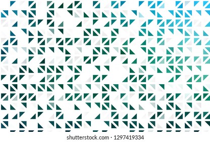 Light Blue, Green vector seamless layout with lines, triangles. Glitter abstract illustration with triangular shapes. Design for textile, fabric, wallpapers.