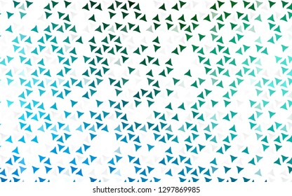 Light Blue, Green vector seamless backdrop with lines, triangles. Beautiful illustration with triangles in nature style. Pattern for design of fabric, wallpapers.