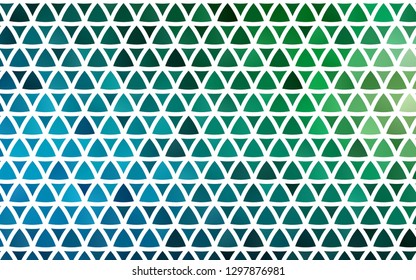 Light Blue, Green vector seamless cover in polygonal style. Beautiful illustration with triangles in nature style. Pattern for design of window blinds, curtains.