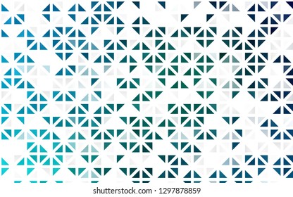 Light Blue, Green vector seamless texture in triangular style. Abstract gradient illustration with triangles. Pattern for design of window blinds, curtains.