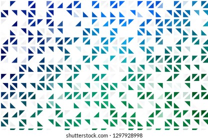 Light Blue, Green vector seamless backdrop with lines, triangles. Decorative design in abstract style with triangles. Design for textile, fabric, wallpapers.