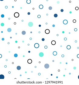 Light Blue, Green vector seamless cover with spots. Blurred decorative design in abstract style with bubbles. Trendy design for wallpaper, fabric makers.
