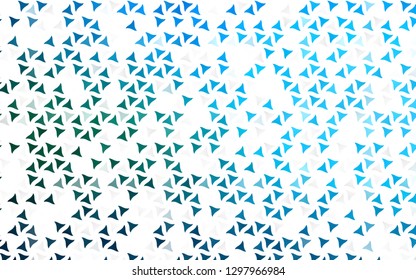 Light Blue, Green vector seamless backdrop with lines, triangles. Glitter abstract illustration with triangular shapes. Pattern for trendy fabric, wallpapers.