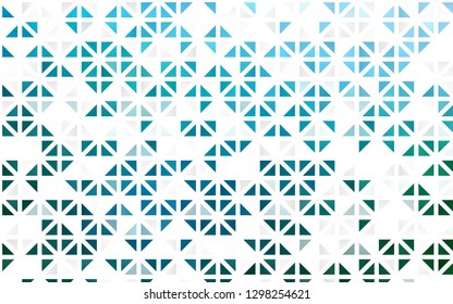 Light Blue, Green vector seamless pattern in polygonal style. Glitter abstract illustration with triangular shapes. Template for business cards, websites.