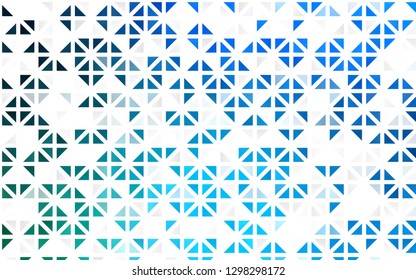 Light Blue, Green vector seamless texture in triangular style. Beautiful illustration with triangles in nature style. Pattern for design of fabric, wallpapers.