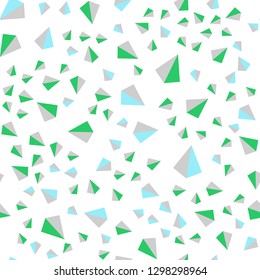 Light Blue, Green vector seamless, isometric cover with polygonal style. Modern abstract illustration with colorful triangles. Texture for window blinds, curtains.