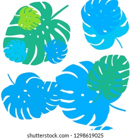 Light Blue, Green vector seamless doodle layout with leaves. leaves on elegant natural pattern with gradient. Pattern for design of fabric, wallpapers.