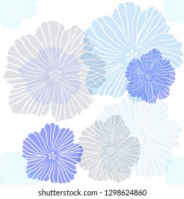 Light Blue, Green vector seamless abstract design with flowers. Brand new colored illustration with flowers. Design for textile, fabric, wallpapers.