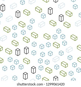 Light Blue, Green vector seamless, isometric cover in polygonal style. Modern abstract illustration with colorful rectangles. Design for wallpaper, fabric makers.
