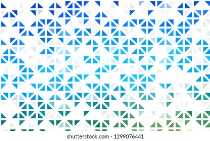 Light Blue, Green vector seamless cover in polygonal style. Glitter abstract illustration with triangular shapes. Template for business cards, websites.