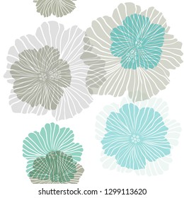 Light Blue, Green vector seamless natural pattern with flowers. Creative illustration in blurred style with flowers. Design for textile, fabric, wallpapers.