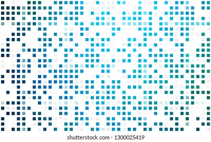 Light Blue, Green vector seamless pattern in square style. Rectangles on abstract background with colorful gradient. Pattern for design of window blinds, curtains.