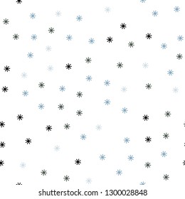 Light Blue, Green vector seamless cover with beautiful snowflakes. Shining colorful illustration with snow on abstract template. Template for business cards, websites.
