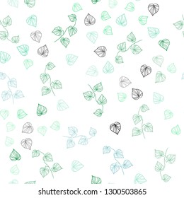 Light Blue, Green vector seamless elegant background with leaves. Creative illustration in blurred style with leaves. Pattern for trendy fabric, wallpapers.