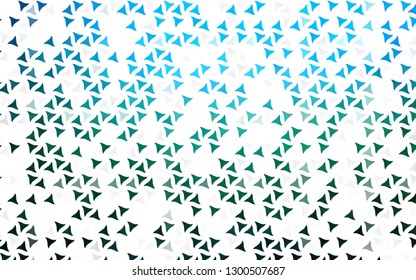 Light Blue, Green vector seamless background with triangles. Beautiful illustration with triangles in nature style. Template for business cards, websites.