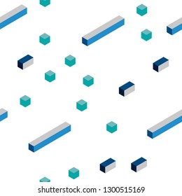 Light Blue, Green vector seamless, isometric backdrop with rhombus. Abstract gradient illustration with rectangles. Design for wallpaper, fabric makers.