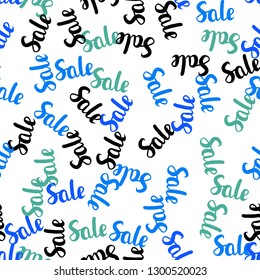 Light Blue, Green vector seamless template with 70, 90% selling. Shining colorful illustration with isolated selling prices. Backdrop for super sales on Black Friday.