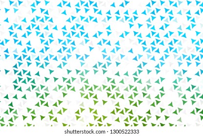 Light Blue, Green vector seamless backdrop with lines, triangles. Modern abstract illustration with colorful triangles. Pattern for trendy fabric, wallpapers.