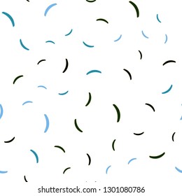 Light Blue, Green vector seamless template with curved lines. A completely new colorful illustration in simple style. Elegant pattern for a brand book.