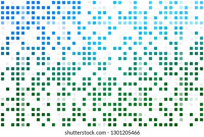 Light Blue, Green vector seamless pattern in square style. Glitter abstract illustration with rectangular shapes. Trendy design for wallpaper, fabric makers.