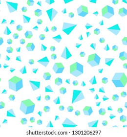 Light Blue, Green vector seamless, isometric layout with rectangles, triangles. Glitter abstract illustration with squares, lines. Template for business cards, websites.