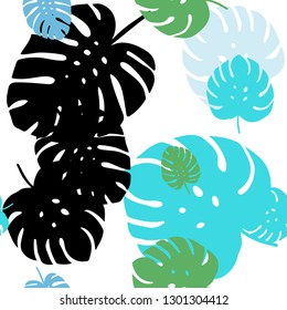 Light Blue, Green vector seamless elegant template with leaves. New colorful illustration in doodle style with leaves. Design for wallpaper, fabric makers.