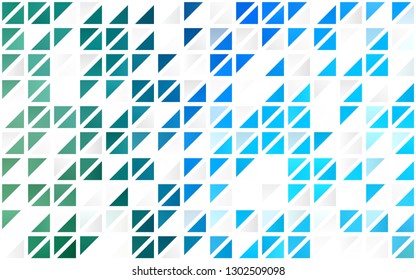 Light Blue, Green vector seamless template with crystals, triangles. Triangles on abstract background with colorful gradient. Pattern for design of window blinds, curtains.