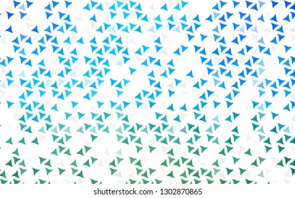 Light Blue, Green vector seamless layout with lines, triangles. Glitter abstract illustration with triangular shapes. Template for business cards, websites.