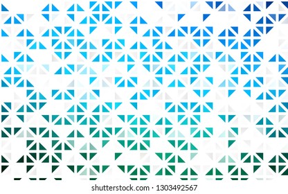Light Blue, Green vector seamless texture in triangular style. Triangles on abstract background with colorful gradient. Trendy design for wallpaper, fabric makers.