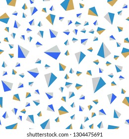 Light Blue, Green vector seamless, isometric template with crystals, triangles. Illustration with set of colorful triangles. Texture for window blinds, curtains.
