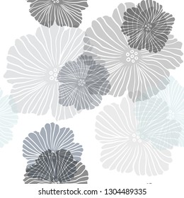 Light Blue, Green vector seamless doodle layout with flowers. Colorful illustration in doodle style with flowers. Design for wallpaper, fabric makers.