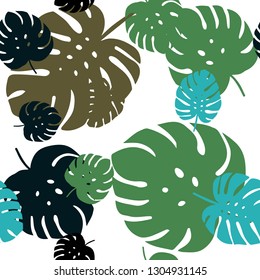 Light Blue, Green vector seamless elegant pattern with leaves. leaves on elegant natural pattern with gradient. Pattern for trendy fabric, wallpapers.