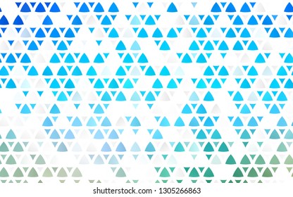 Light Blue, Green vector seamless texture in triangular style. Triangles on abstract background with colorful gradient. Pattern for design of fabric, wallpapers.