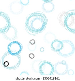 Light Blue, Green vector seamless backdrop with dots. Glitter abstract illustration with blurred drops of rain. Design for textile, fabric, wallpapers.