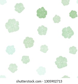 Light Blue, Green vector seamless elegant template with flowers. An elegant bright illustration with flowers. Design for textile, fabric, wallpapers.