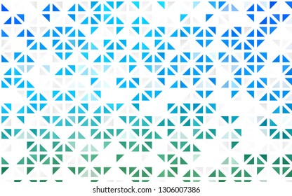 Light Blue, Green vector seamless cover in polygonal style. Triangles on abstract background with colorful gradient. Pattern for trendy fabric, wallpapers.