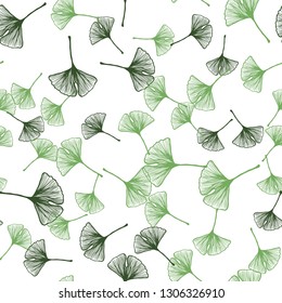 Light Blue, Green vector seamless abstract background with leaves. Shining colored illustration with leaves in doodle style. Design for wallpaper, fabric makers.