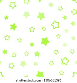 Light Blue, Green vector seamless pattern with christmas stars. Blurred decorative design in simple style with stars. Pattern for trendy fabric, wallpapers.