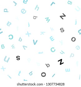 Light Blue, Green vector seamless template with isolated letters. Shining illustration with ABC symbols on abstract template. Template for business cards, websites.