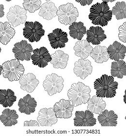 Light Blue, Green vector seamless doodle template with flowers. Glitter abstract illustration with flowers. Template for business cards, websites.