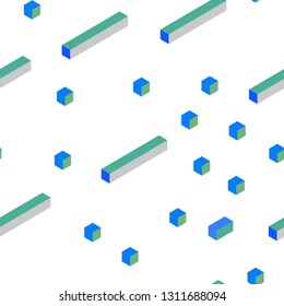 Light Blue, Green vector seamless, isometric background with rectangles. Modern abstract illustration with colorful rectangles. Template for business cards, websites.
