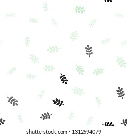 Light Blue, Green vector seamless natural background with leaves. Shining colored illustration with leaves in doodle style. Pattern for design of fabric, wallpapers.