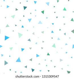 Light Blue, Green vector seamless layout with lines, triangles. Illustration with set of colorful triangles. Pattern for commercials.