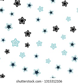 Light Blue, Green vector seamless background with colored stars. Glitter abstract illustration with colored stars. Texture for window blinds, curtains.