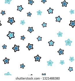 Light Blue, Green vector seamless background with colored stars. Blurred decorative design in simple style with stars. Pattern for design of fabric, wallpapers.