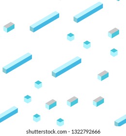 Light Blue, Green vector seamless, isometric template with rhombus. Decorative design in abstract style with rectangles. Template for business cards, websites.