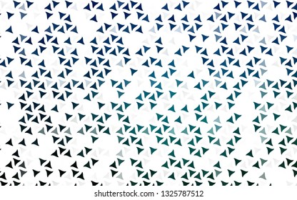 Light Blue, Green vector seamless layout with lines, triangles. Triangles on abstract background with colorful gradient. Pattern for design of fabric, wallpapers.